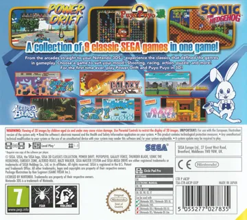 Sega 3D Classics Collection (Europe) box cover back